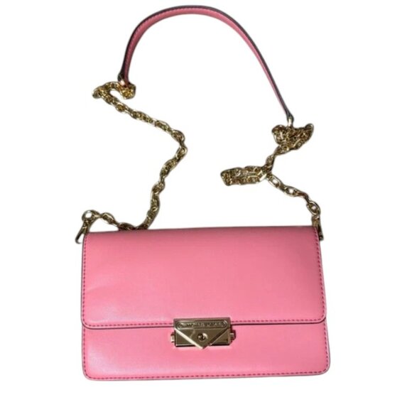Michael Kors Cece medium flap gold chain crossbody shoulder bag - Picture 1 of 8